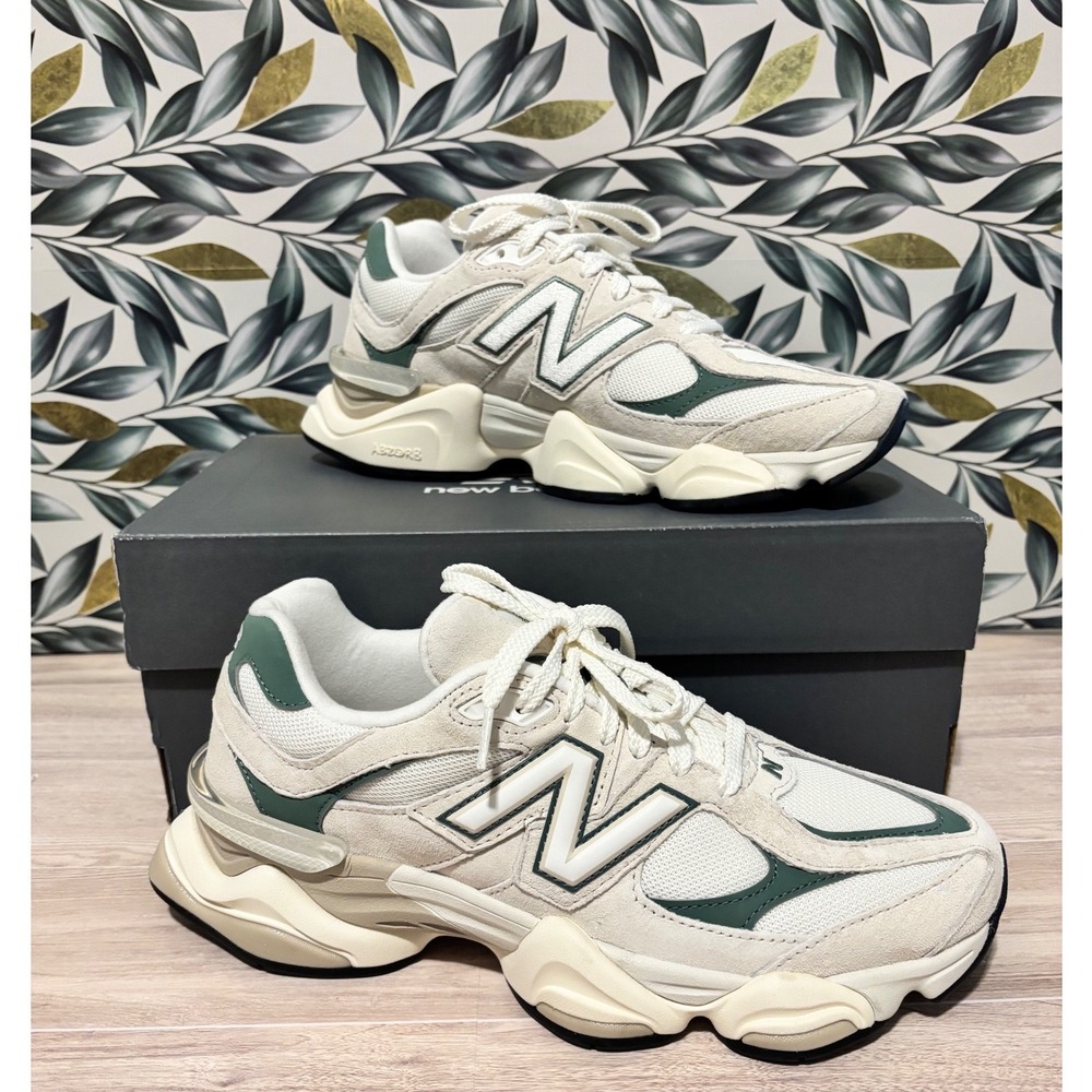 New Balance 9060 Men 8.5/WMN 10 Cream Green Chunky Suede Mesh Sneakers U9060EEI